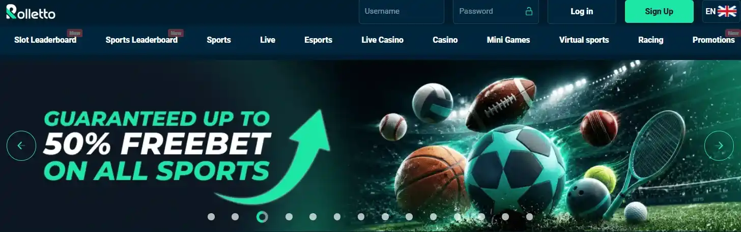 Rolletto welcome bonus interface screenshot